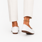 Mocassin Simili-Cuir Plats Blanc