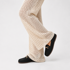 Mocassin Noire Femme En Simili-Cuir Grainé Avec Boucle Dorée