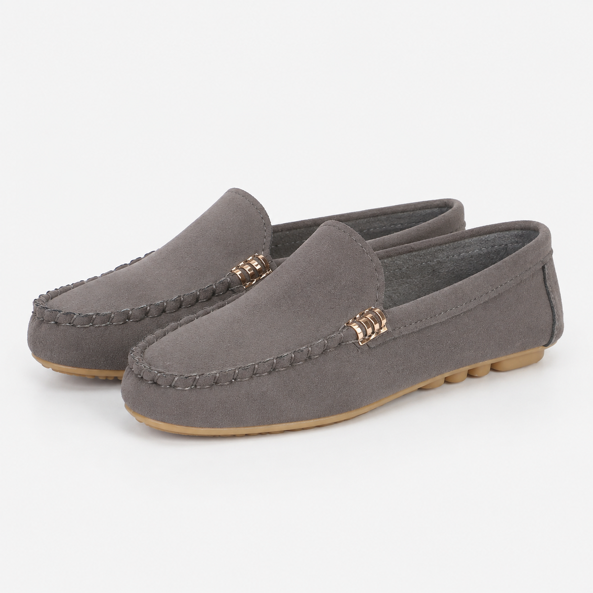 Mocassin Polyester En Suédine Plats