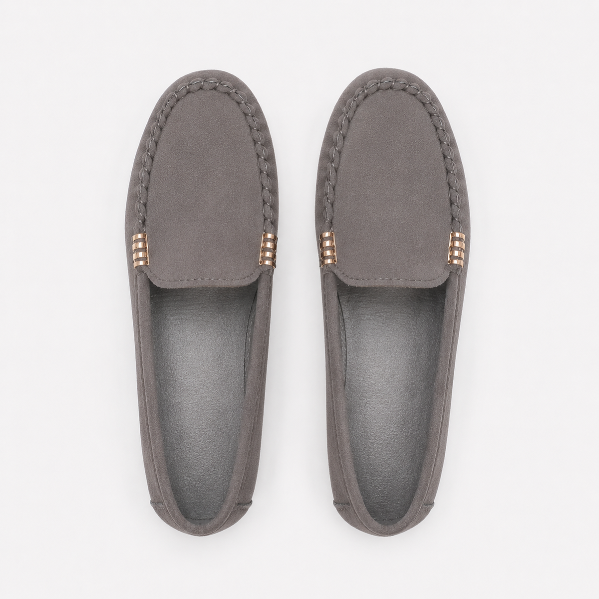 Mocassin Polyester En Suédine Plats