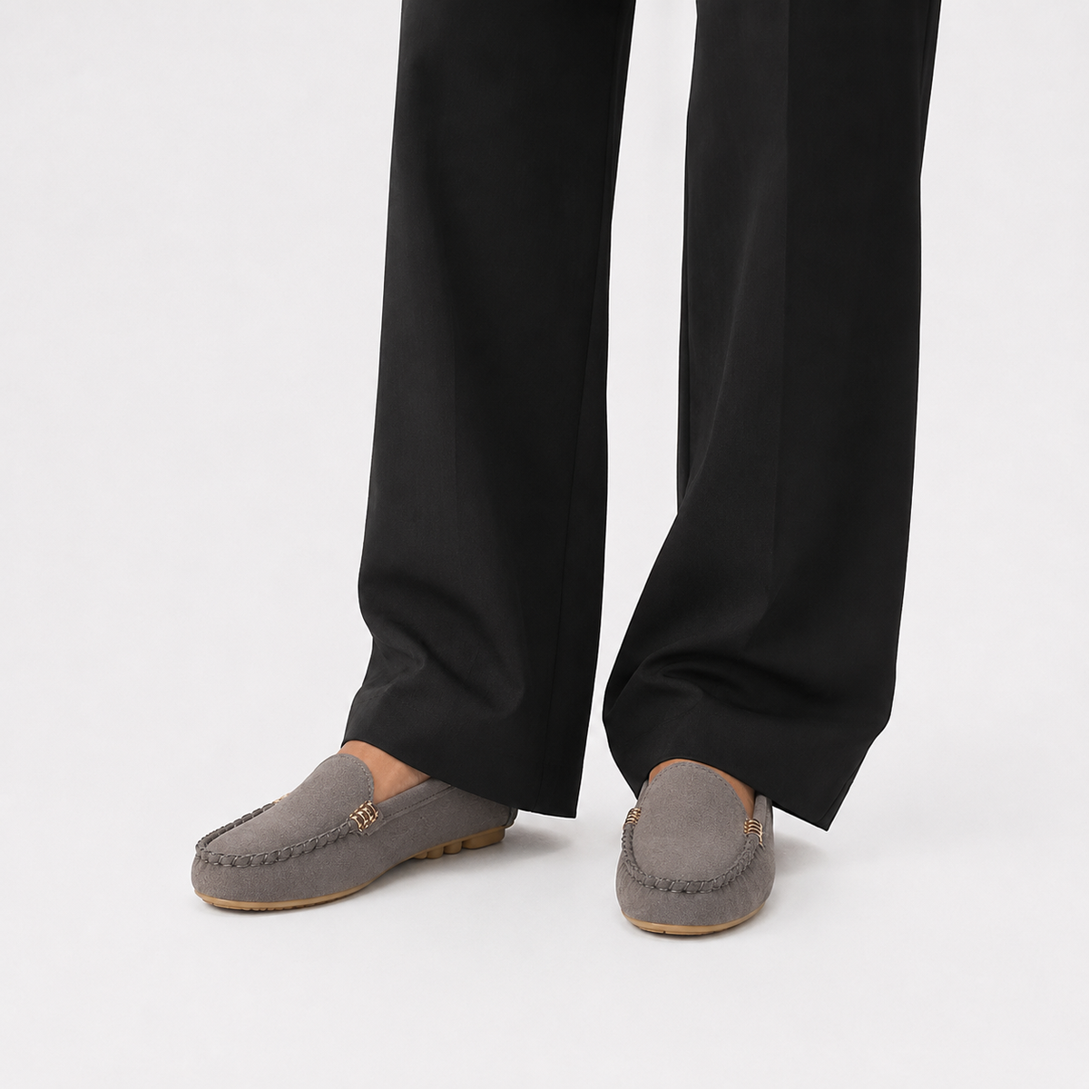 Mocassin Polyester En Suédine Plats