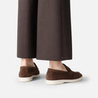 Big Size Fashion Casual Loafers for Men Spring Autumn 2026 New Designer Suede Leather Shoes Male Solid Color Flat Shoes Man