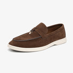 Big Size Fashion Casual Loafers for Men Spring Autumn 2026 New Designer Suede Leather Shoes Male Solid Color Flat Shoes Man