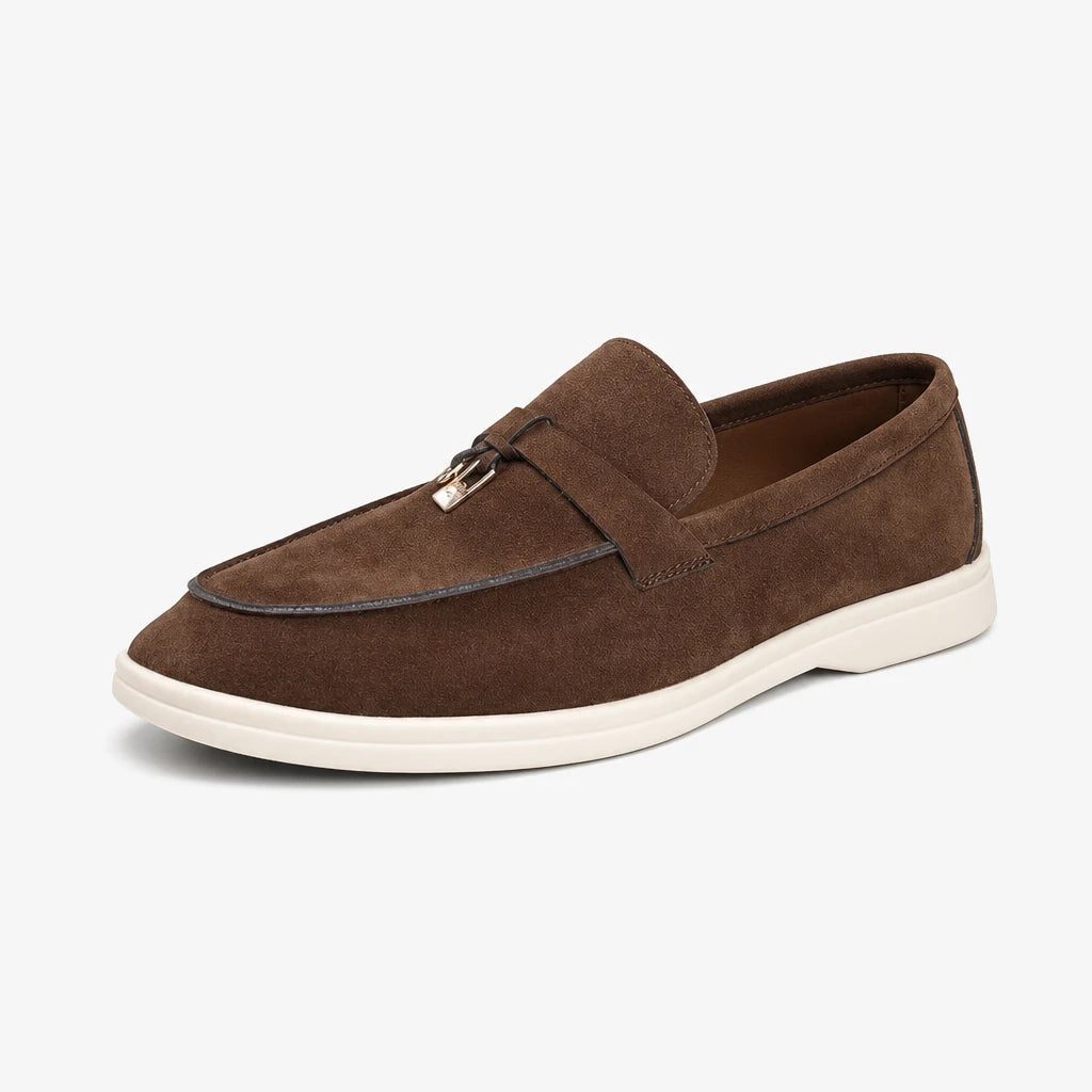Big Size Fashion Casual Loafers for Men Spring Autumn 2026 New Designer Suede Leather Shoes Male Solid Color Flat Shoes Man