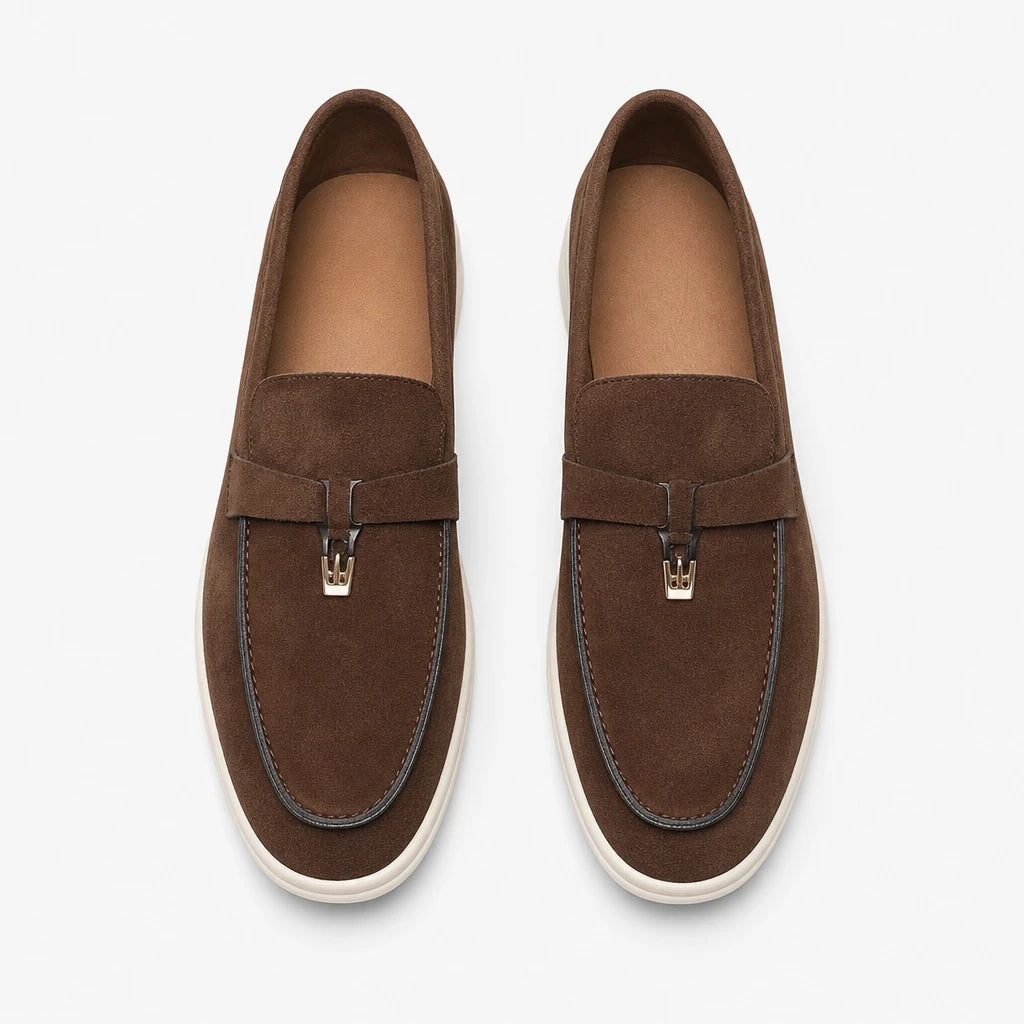 Big Size Fashion Casual Loafers for Men Spring Autumn 2026 New Designer Suede Leather Shoes Male Solid Color Flat Shoes Man