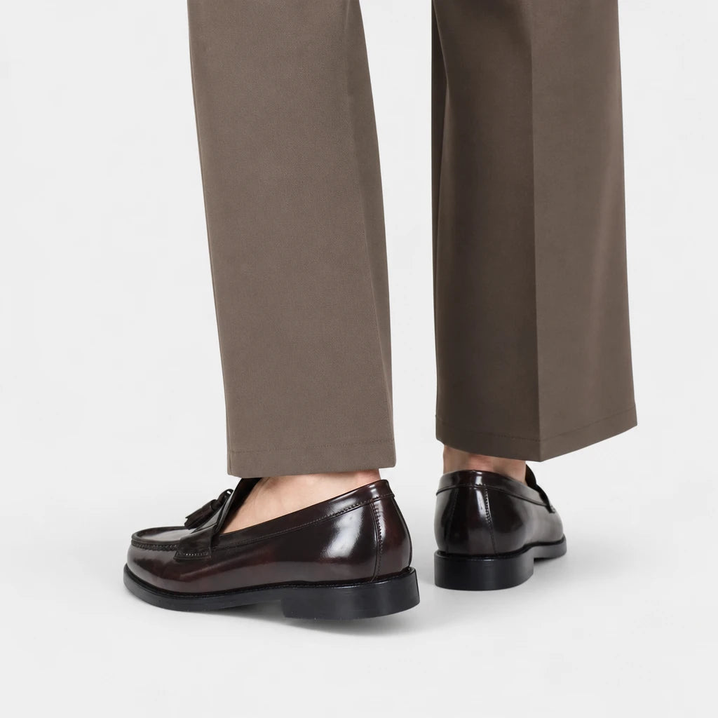 Brand Design Men Patent Genuine leather Loafers Moccasins Men's Tassel Loafers Vintage Slip-on Casual Men Social Dress Shoe (Copie)