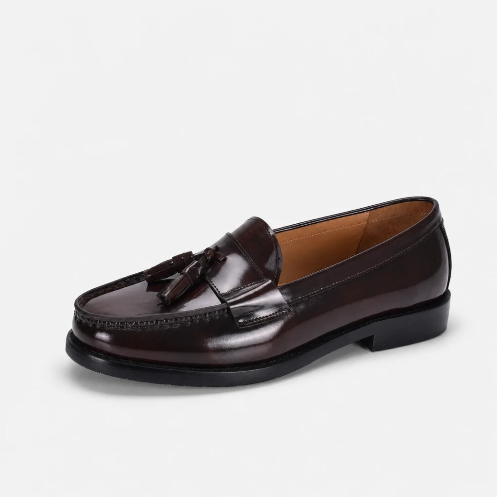 Brand Design Men Patent Genuine leather Loafers Moccasins Men's Tassel Loafers Vintage Slip-on Casual Men Social Dress Shoe (Copie)