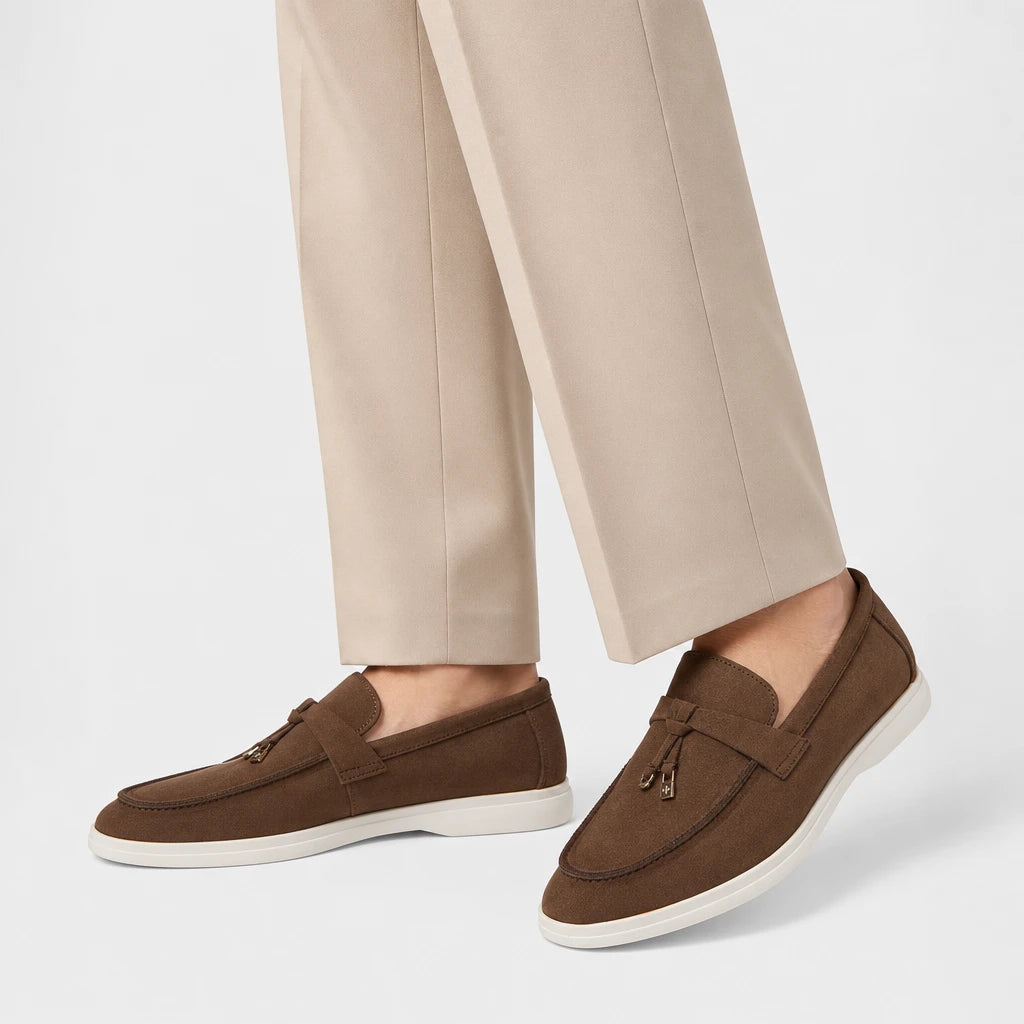Desai Men's Loafers 2026 Metal Lock Faux Suede Shoes Slip-on Casual Synthetic Moccasins Lightweight Luxury Designer Driving (Copie)