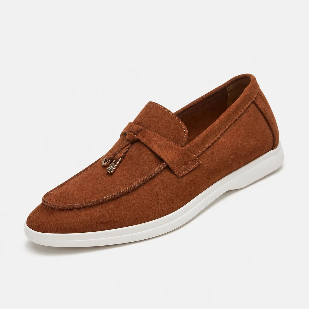 Desai Men's Loafers 2026 Metal Lock Faux Suede Shoes Slip-on Casual Synthetic Moccasins Lightweight Luxury Designer Driving