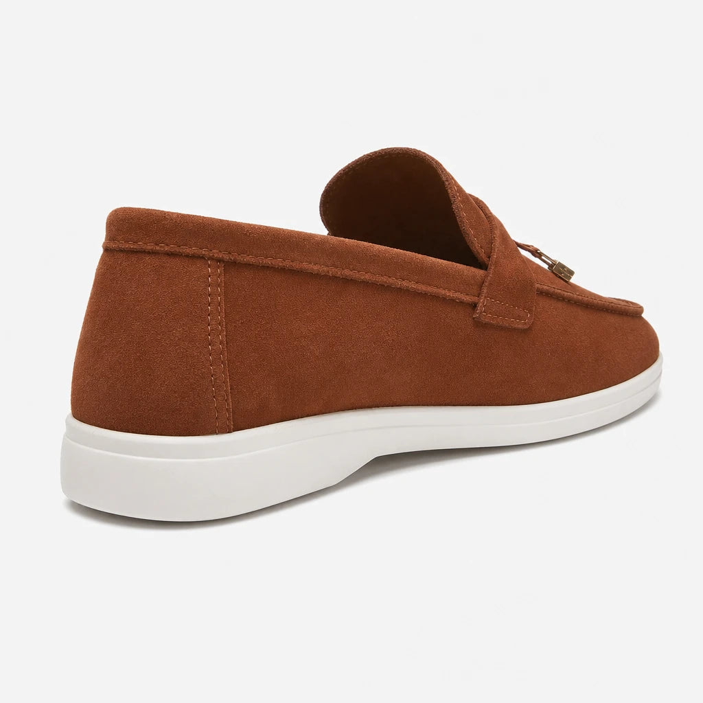 Desai Men's Loafers 2026 Metal Lock Faux Suede Shoes Slip-on Casual Synthetic Moccasins Lightweight Luxury Designer Driving
