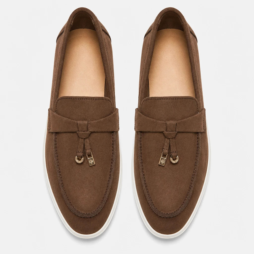 Desai Men's Loafers 2026 Metal Lock Faux Suede Shoes Slip-on Casual Synthetic Moccasins Lightweight Luxury Designer Driving (Copie)