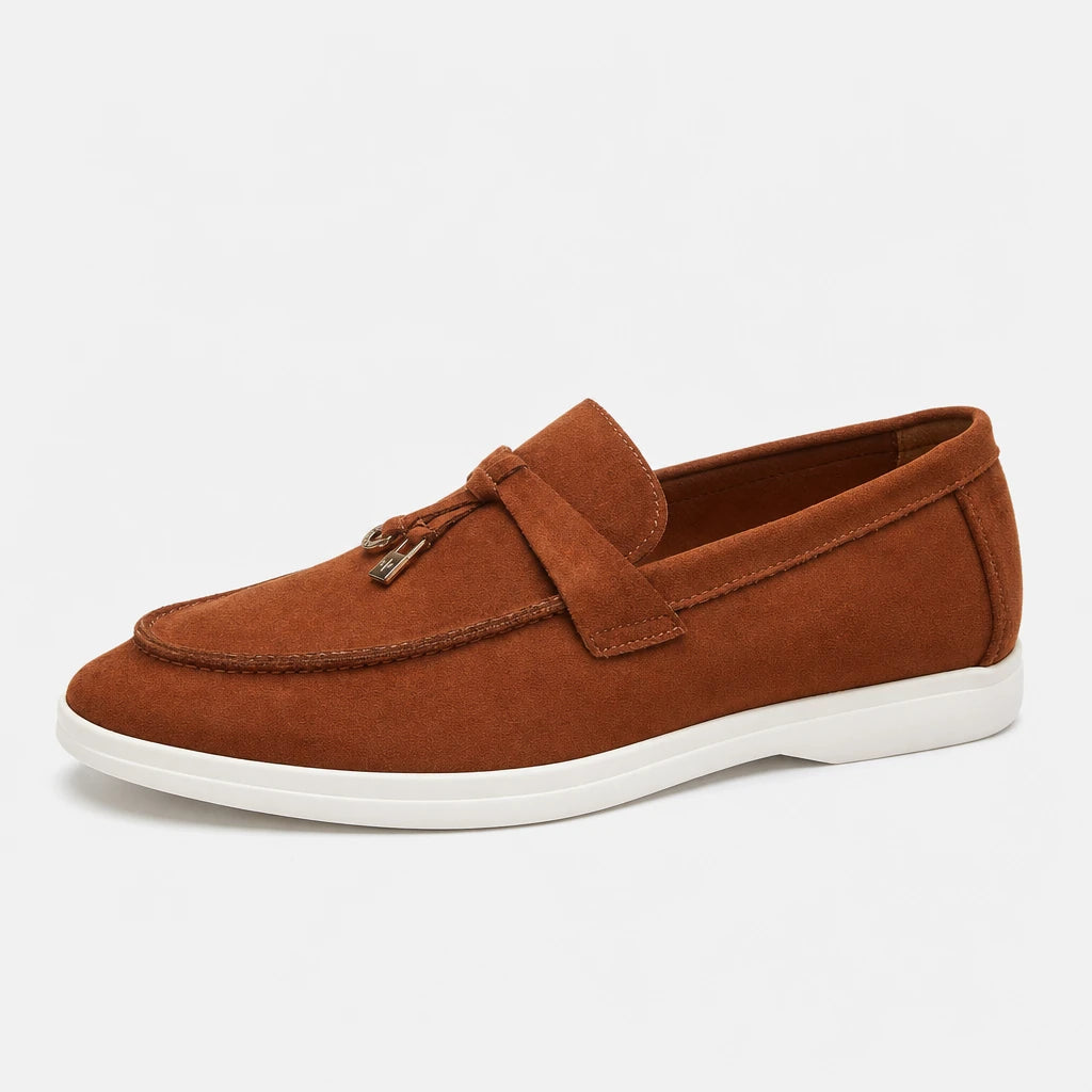 Desai Men's Loafers 2026 Metal Lock Faux Suede Shoes Slip-on Casual Synthetic Moccasins Lightweight Luxury Designer Driving