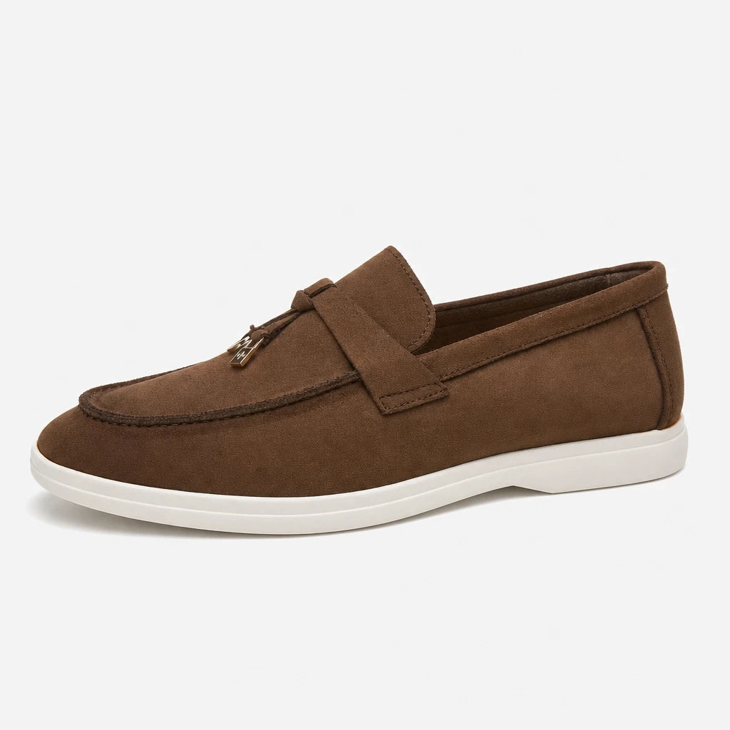 Desai Men's Loafers 2026 Metal Lock Faux Suede Shoes Slip-on Casual Synthetic Moccasins Lightweight Luxury Designer Driving (Copie)