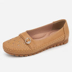 goreyodoly Women Comfortable Slip-On Loafers, Lightweight Breathable Wide Fit Flats with Embroidery & Rhinestone Buckle (Copie) (Copie) (Copie)