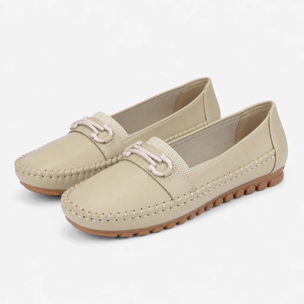 goreyodoly Women Comfortable Slip-On Loafers Lightweight Breathable Wide Fit Flats with Chain Decoration (Copie) (Copie)
