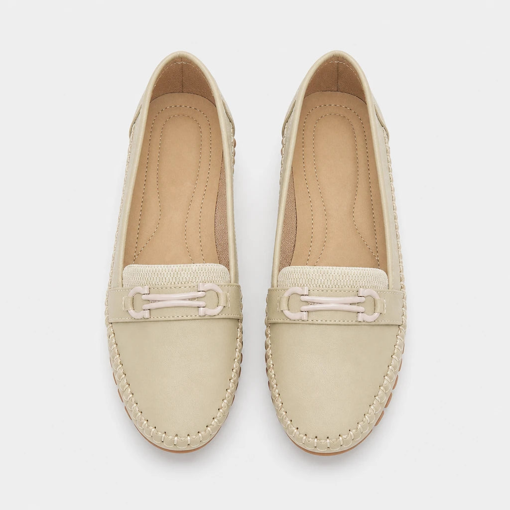 goreyodoly Women Comfortable Slip-On Loafers Lightweight Breathable Wide Fit Flats with Chain Decoration (Copie) (Copie)