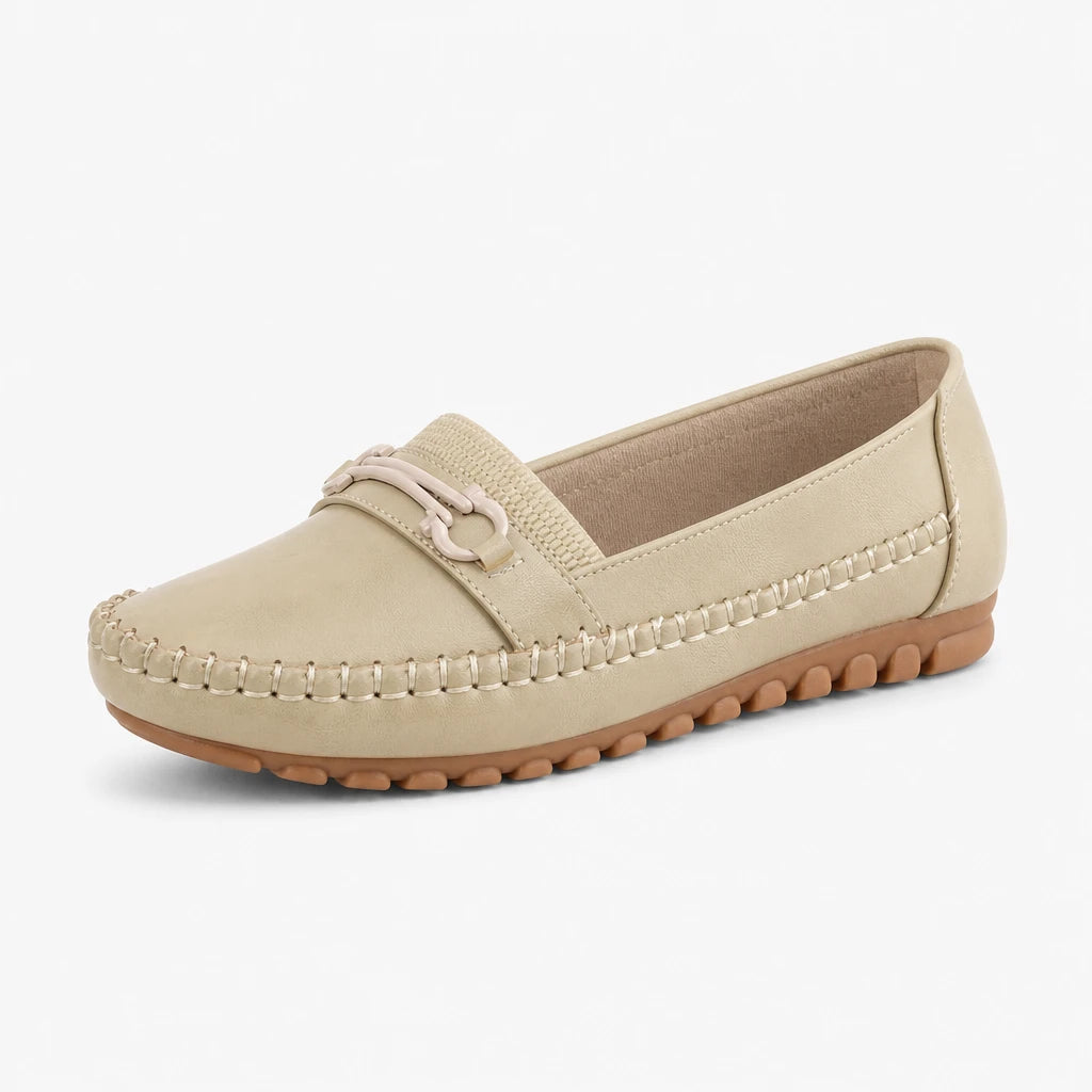 goreyodoly Women Comfortable Slip-On Loafers Lightweight Breathable Wide Fit Flats with Chain Decoration (Copie) (Copie)