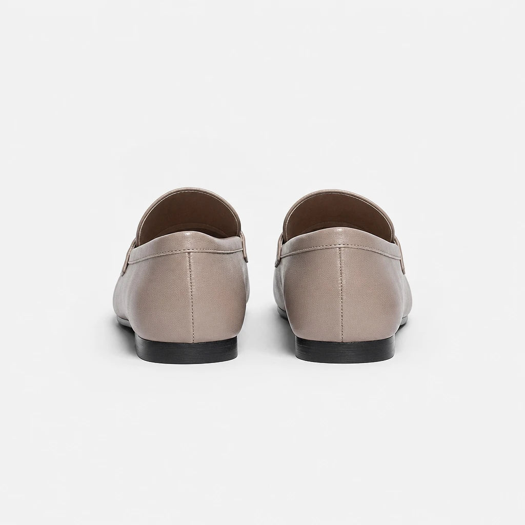 Horse title buckle loafers women 2024 new style one foot flat small leather shoes women's size