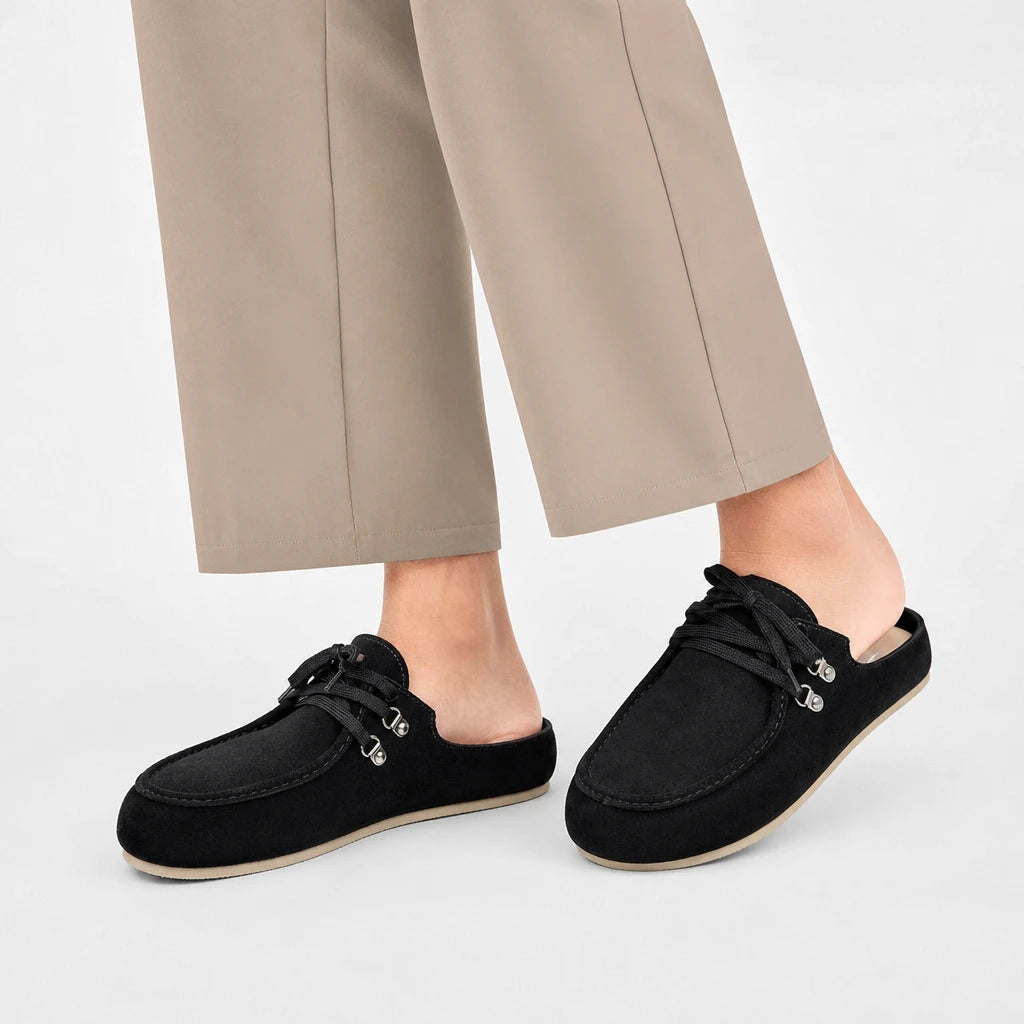 Lefu Shoes Men's Lightweight Bean Shoes Summer One Step Push Lazy Breathable Casual Half Support Slippers for Men (Copie) (Copie)