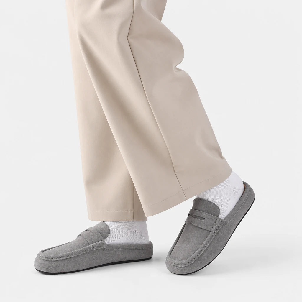 Lefu Shoes Men's Lightweight Bean Shoes Summer One Step Push Lazy Breathable Casual Half Support Slippers for Men (Copie)