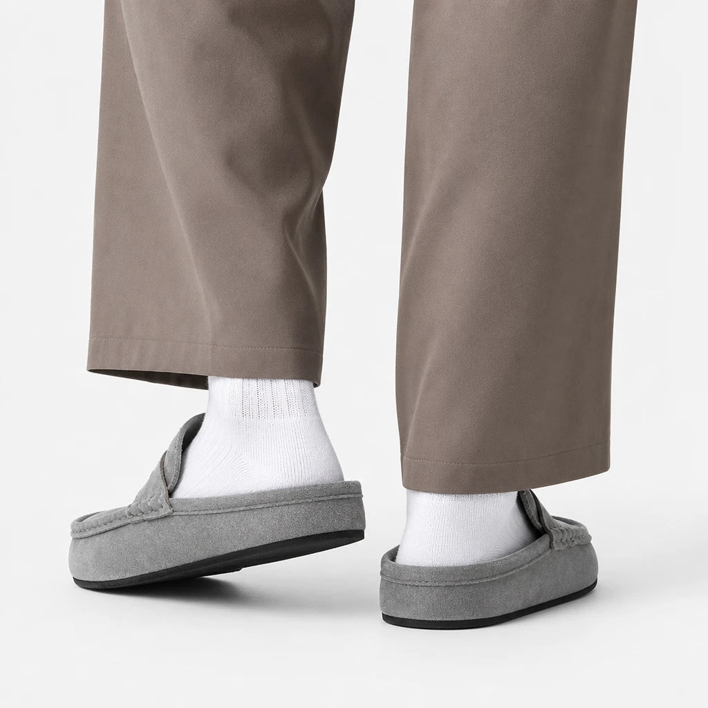 Lefu Shoes Men's Lightweight Bean Shoes Summer One Step Push Lazy Breathable Casual Half Support Slippers for Men (Copie)