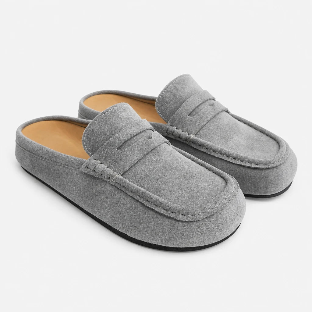 Lefu Shoes Men's Lightweight Bean Shoes Summer One Step Push Lazy Breathable Casual Half Support Slippers for Men (Copie)
