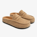 Lefu Shoes Men's Lightweight Bean Shoes Summer One Step Push Lazy Breathable Casual Half Support Slippers for Men