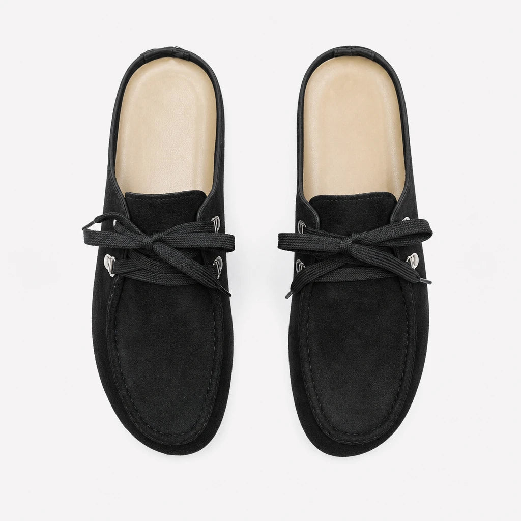Lefu Shoes Men's Lightweight Bean Shoes Summer One Step Push Lazy Breathable Casual Half Support Slippers for Men (Copie) (Copie)