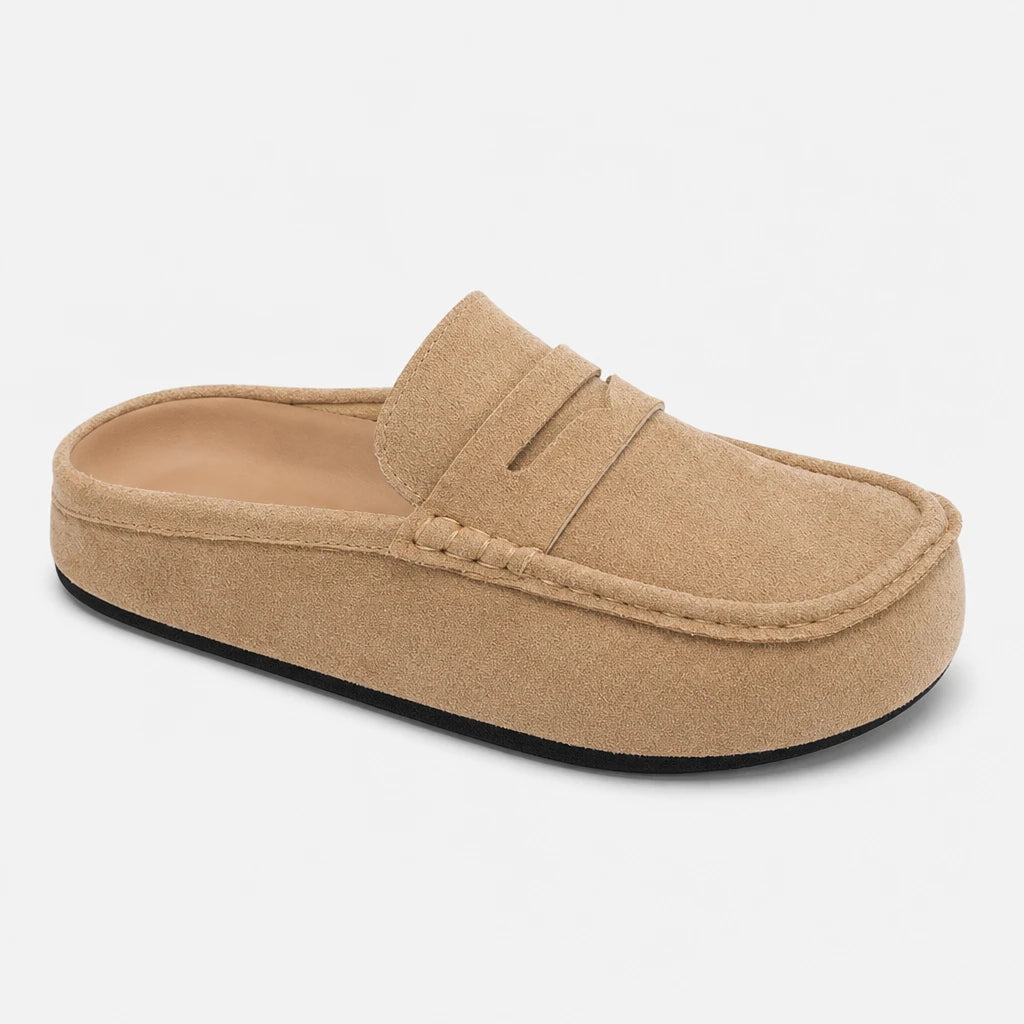 Lefu Shoes Men's Lightweight Bean Shoes Summer One Step Push Lazy Breathable Casual Half Support Slippers for Men