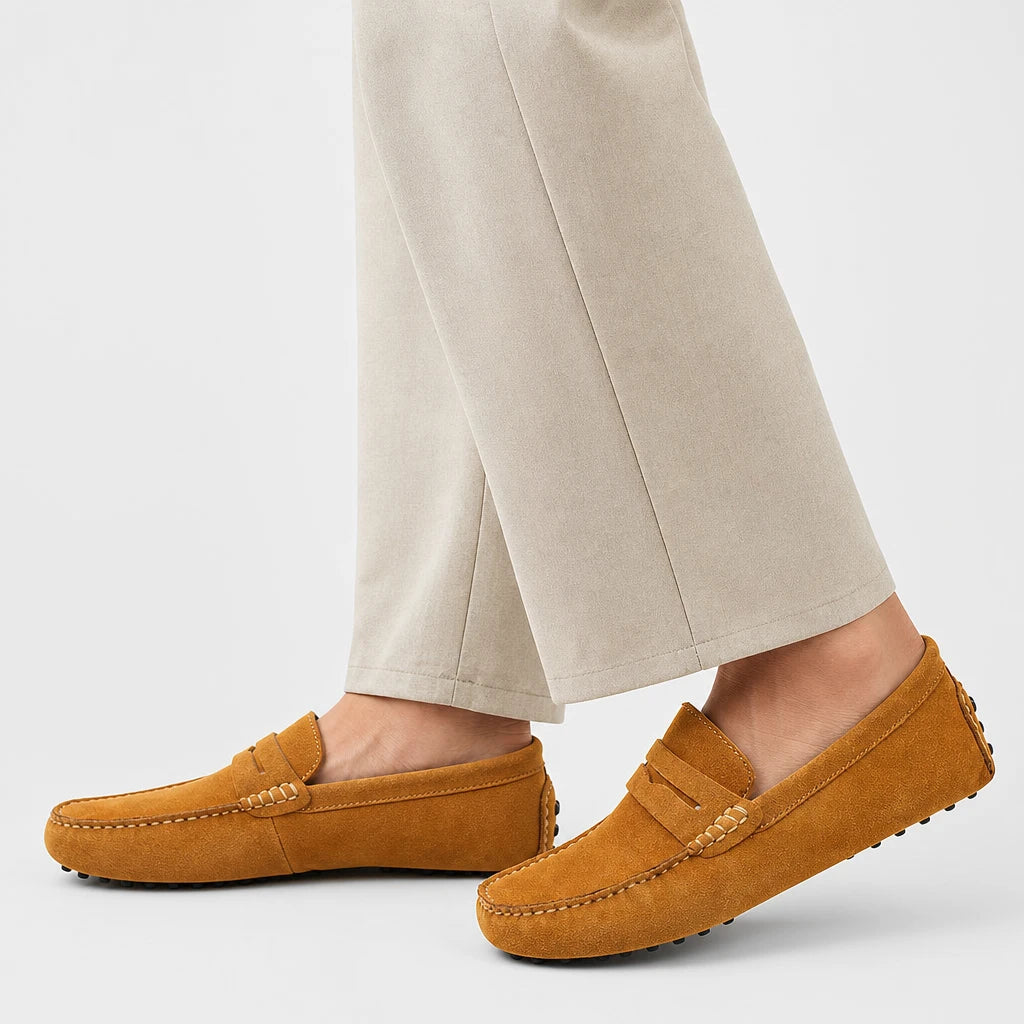 Men's Casual Fashion Genuine Leather Loafers Moccasins Slip-On Driving Shoes 38-50 Size Range Male Flats Comfort Footwear (Copie)