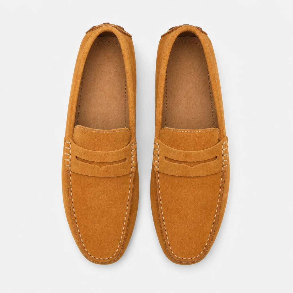 Men's Casual Fashion Genuine Leather Loafers Moccasins Slip-On Driving Shoes 38-50 Size Range Male Flats Comfort Footwear (Copie)