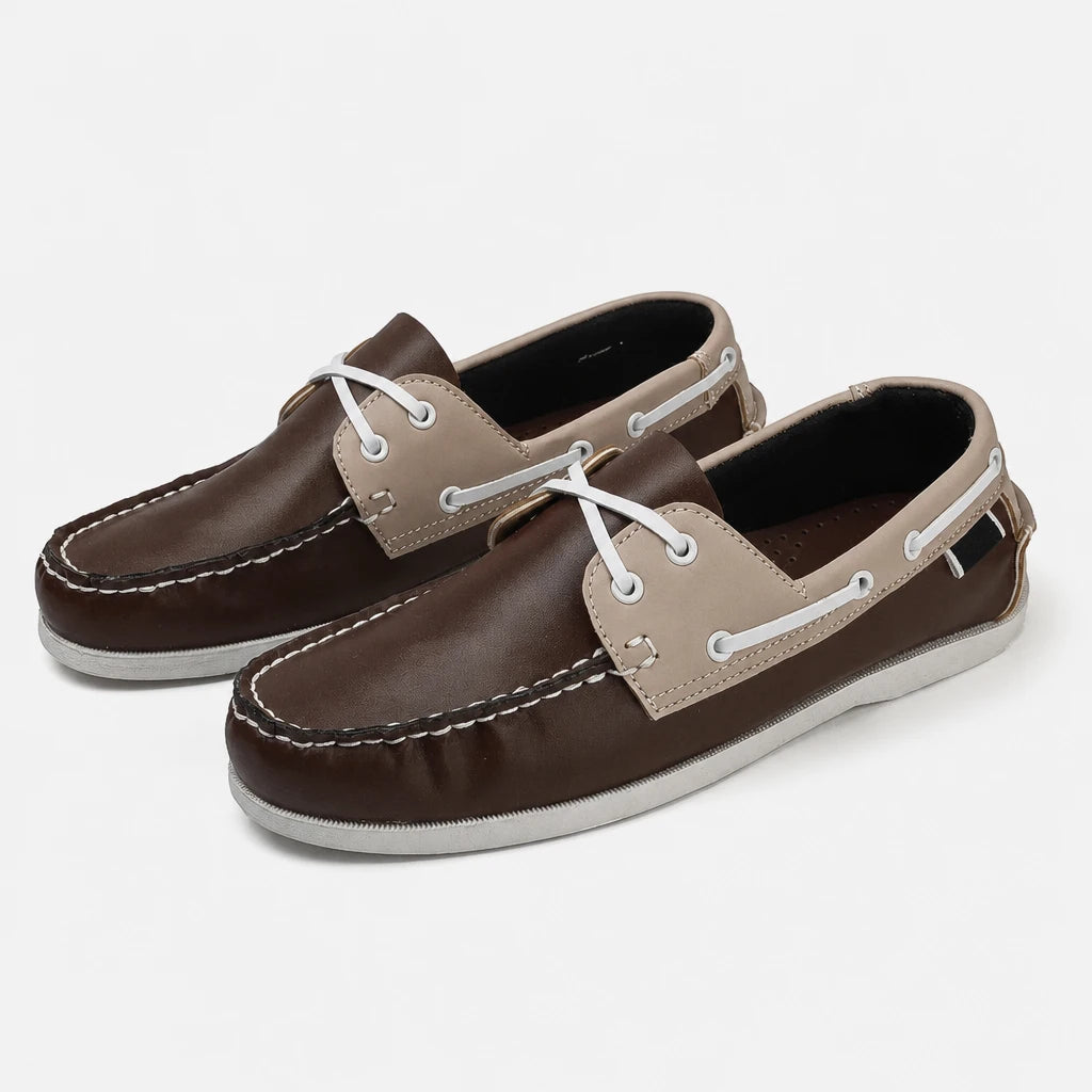Men's Trendy Apron Toe Loafer Shoes, Slip On Comfy Non Slip For Outdoor Walking Traveling, Spring And Summer