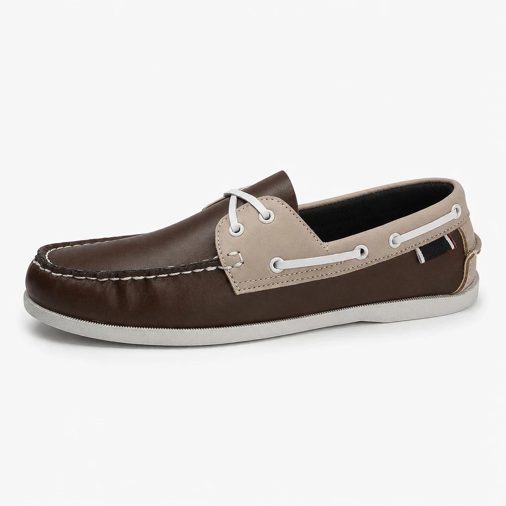 Men's Trendy Apron Toe Loafer Shoes, Slip On Comfy Non Slip For Outdoor Walking Traveling, Spring And Summer