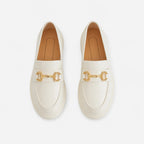 New Loafers British Style Retro Small Gold Buckle Round Head PVC One Pedal (Copie)
